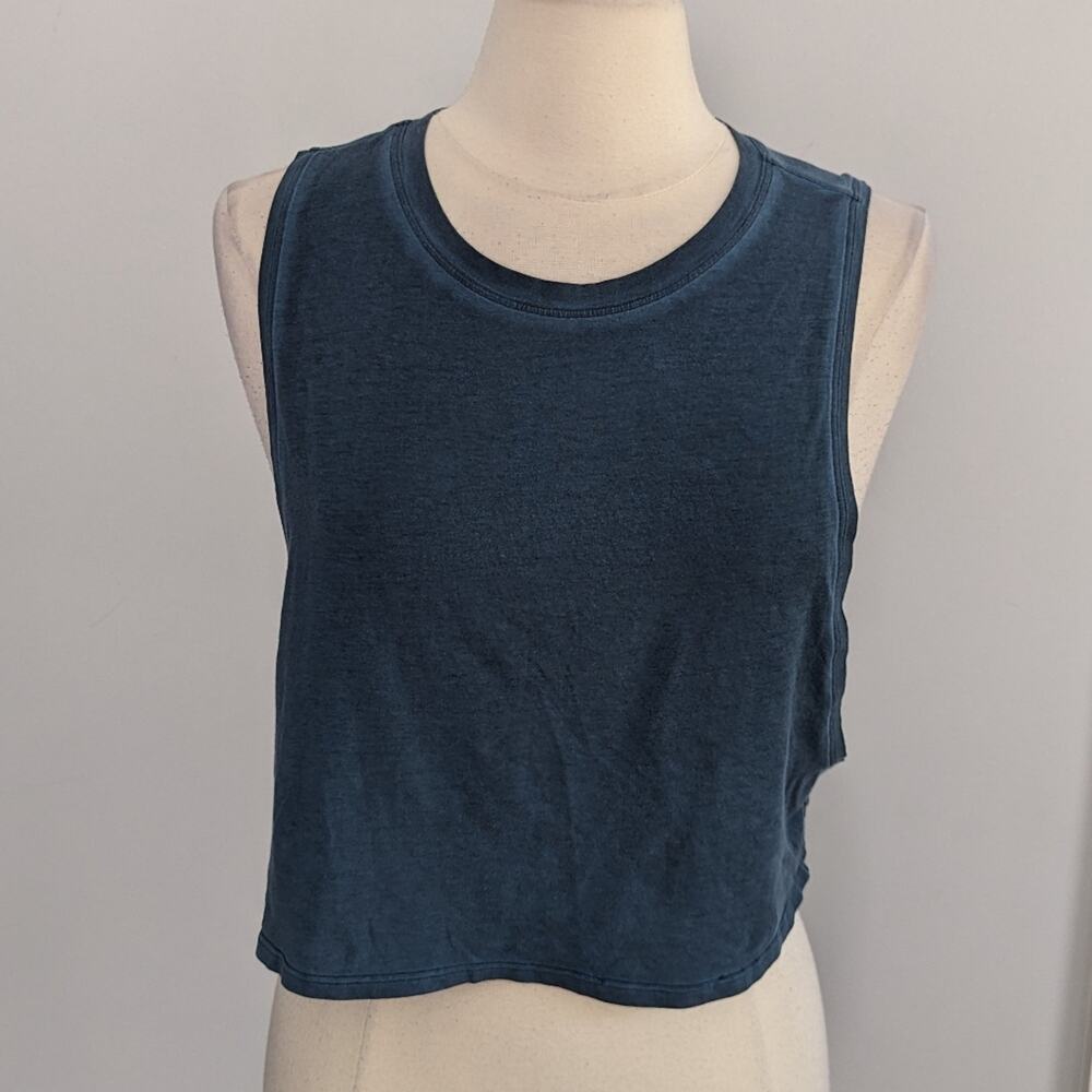 Lululemon Acid Wash Approx 12 Muscle Love Teal Blue Workout Crop